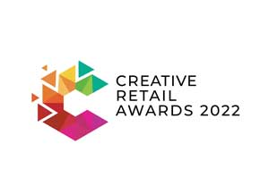 Creative Retail Awards 2022 logo with colorful geometric shapes on the left.