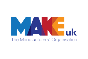 Colorful "MAKE UK" logo with the text "The Manufacturers' Organisation" underneath.