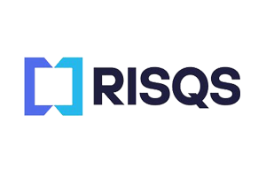 Blue and purple geometric logo with the text "RISQS" in bold, dark letters.