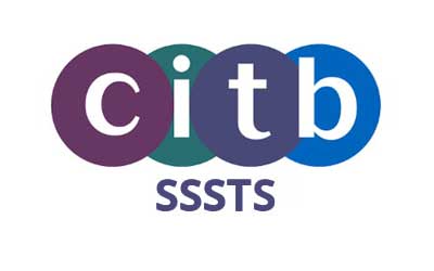 The image shows the CITB logo with "SSSTS" written below in purple letters.